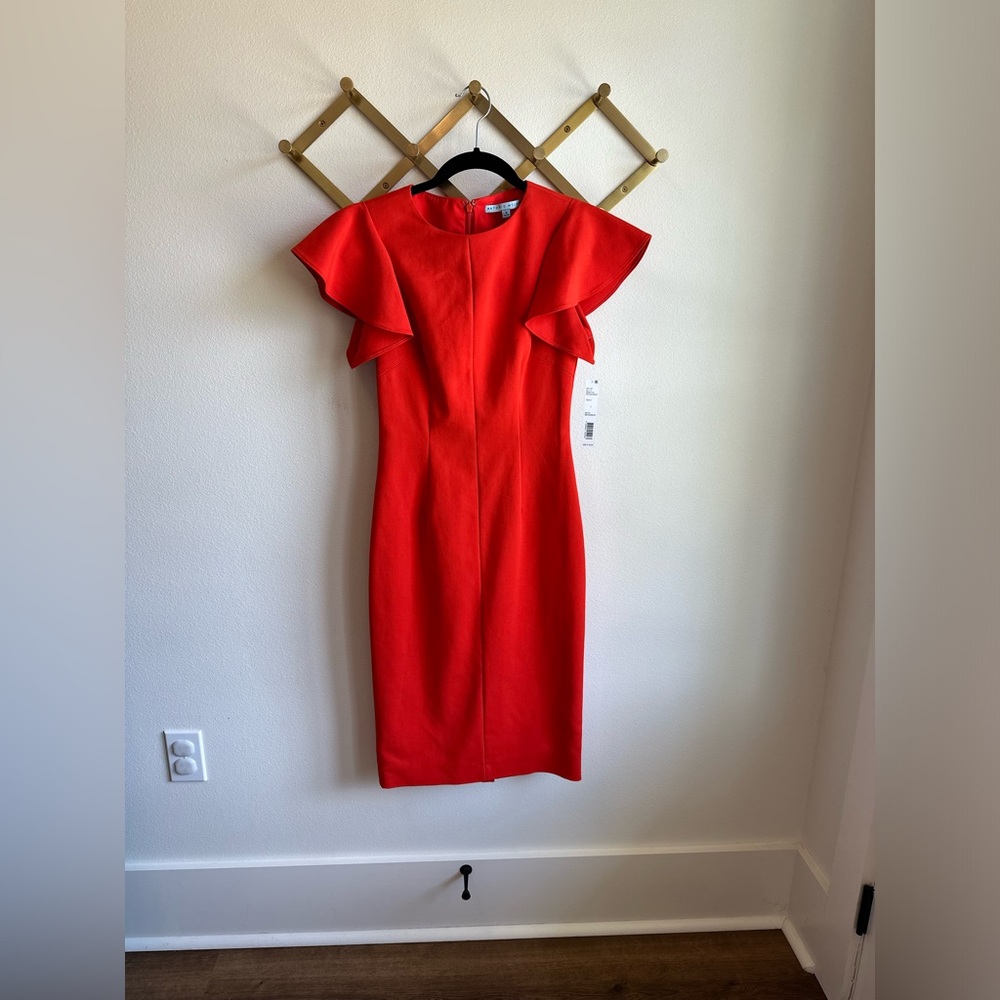 Antonio Melani Orange Midi Dress size 0 NWT